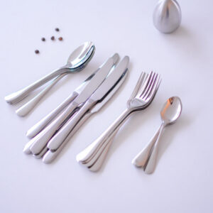 Cutlery Set - 304 Stainless Steel - Set of 24 - Silver